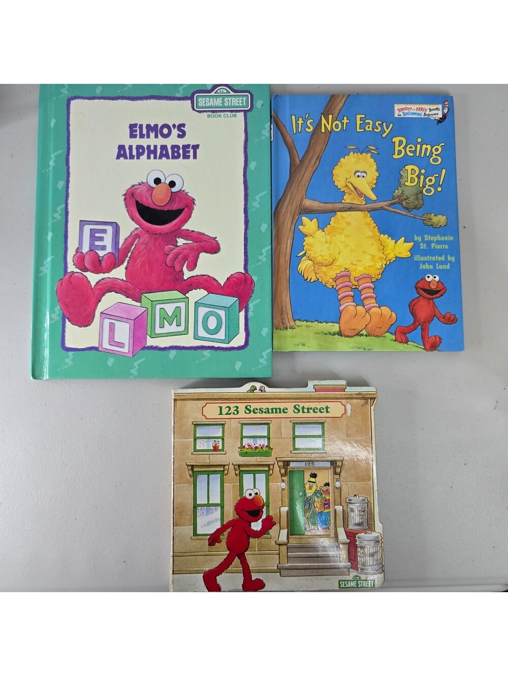 VTG Sesame Street Books Elmo's Alphabet Book Club It's Not Easy Being Big 123